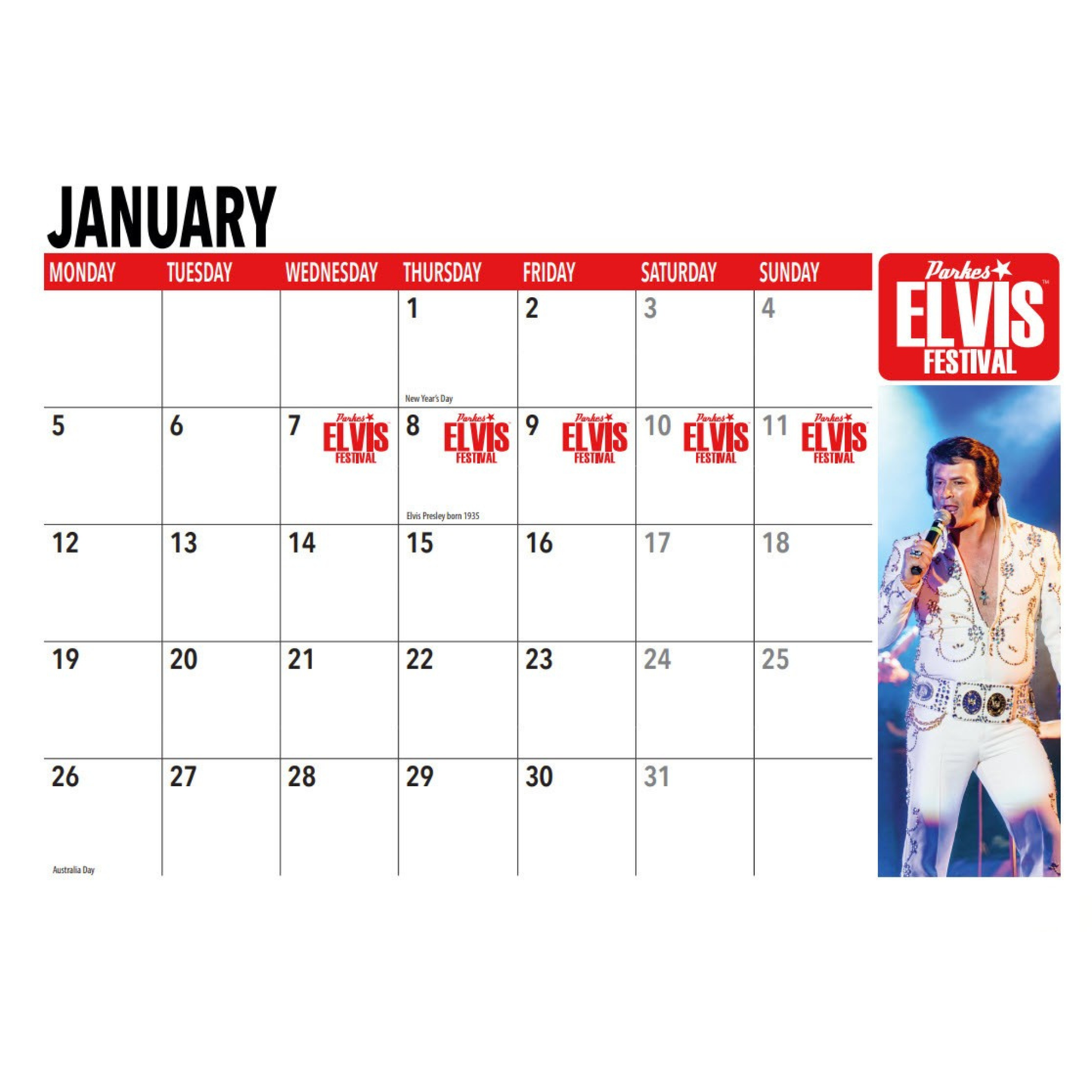 2026 Calendar - Parkes Elvis Festival